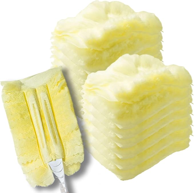 Duster Refills,Static Dust Removal Brush Disposable Dusting Head Compatible with Swiffer Duster Refills for Electronics, Furniture, Blinds, Ceiling Fans (Yellow, 18 PCS)