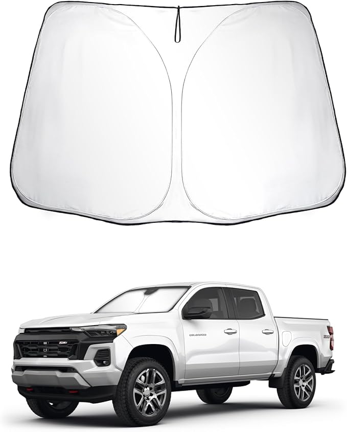 SKTU 2023 2024 2025 Chevy Colorado Front Windshield Sunshade for 2023 2024 2025 Colorado/GMC Canyon Windshield Sun Shade for Blocks UV Rays and Blocks Heat and Sun Keeps Vehicle Cool
