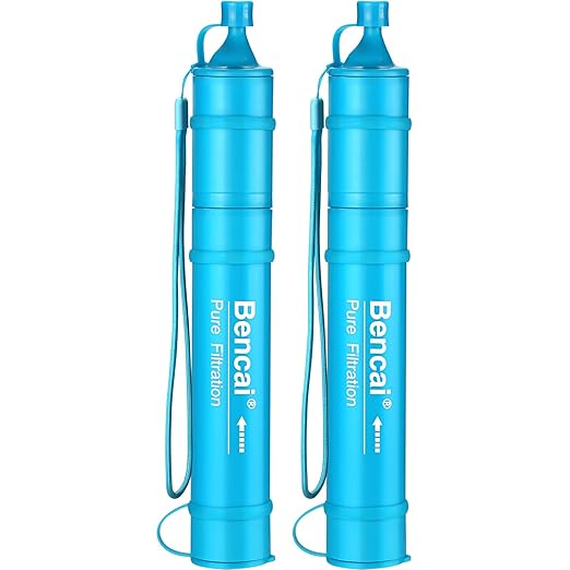 4-Stage 0.1 Micron Ultrafiltration Portable Straw Water Filter | 3-Section Detachable for Easy Backwash | for Outdoor, Survival & Emergency, 2-Pack