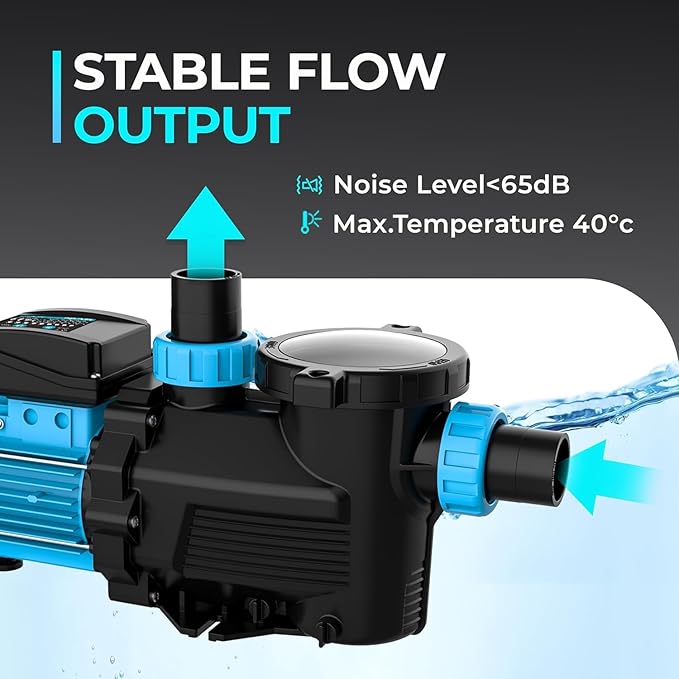 In/Above Ground Pool Pump, High Flow Powerful Self Priming Pool Pump with Timer,3 HP 8169 GPH 110V