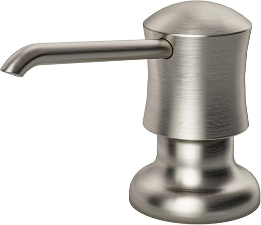 SAMODRA Soap Dispenser for Kitchen Sink Brushed Nickel Lotion Dispenser 12 OZ Bottle Built in Design Refill from The Top
