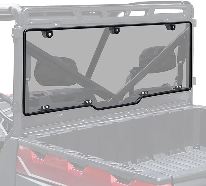 StarknightMT Ranger XP 1000 Rear Windshield, Smoke Tinted Ranger 1000 Back Window Rear Windscreen Compatible with Polaris Ranger XP 1000/Crew 2017-2025, Ranger 1000/Crew 2020-2025