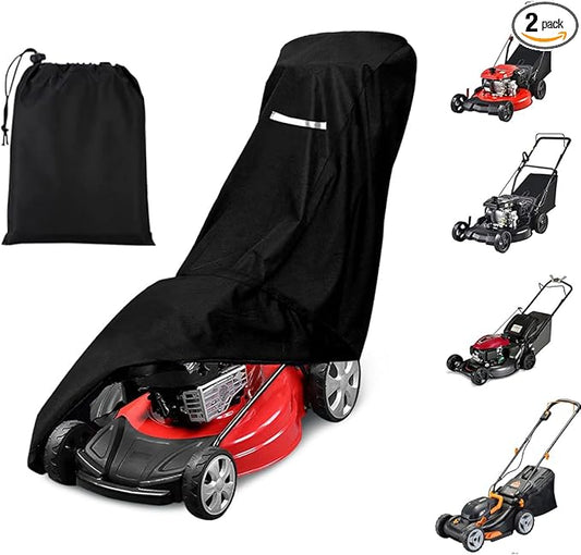 Outdoors Lawn Mower Cover Waterproof Heavy Duty Push Lawn Mower Covers Storage Tear-Resistant, UV Protection Universal Fit with Drawstring & Cover Storage Bag, Waterproof Lawnmower Covers for Outdoor
