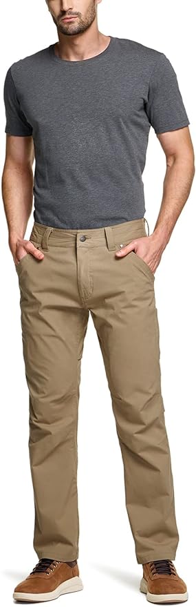 CQR Men's Vent Stretch Pants, Quick Dry Lightweight Casual Cargo Pants, Water Resistant Straight-Fit Utility Work Pants