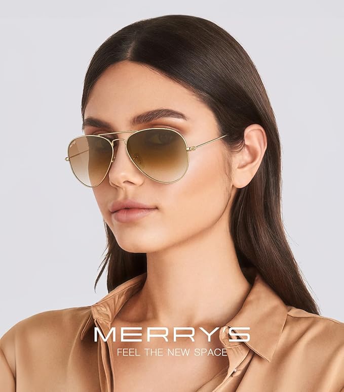 MERRY'S Classic Polarized Aviator Sunglasses for Men Women S6025