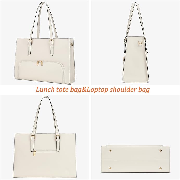 KKXIU Lunch Tote Bag for Women 15.6 Inch Laptop Briefcase Professional Work Purse with Insulated Lunch Compartment Handbags
