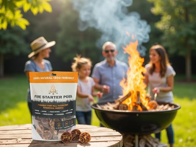 Quick to Light Wax Fire Starters Camping | 15+ Min Burn time, Fire Starters for Campfires (Pack of 50)