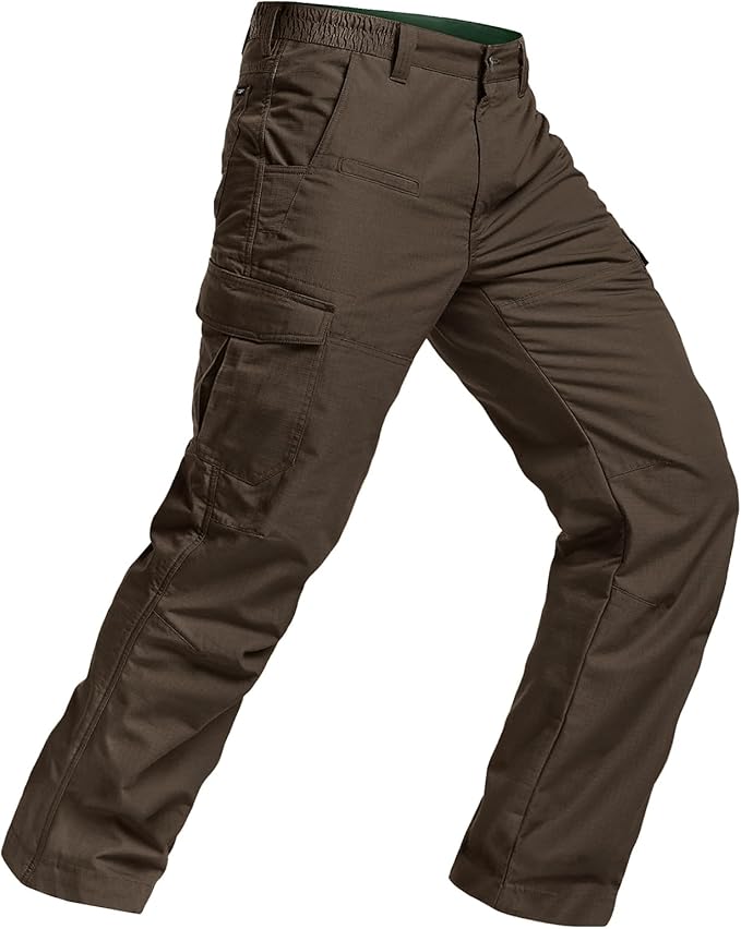 CQR Men's Winter Tactical Cargo Pants, Thermal Fleece Lined Outdoor Snow Ski Hiking Work