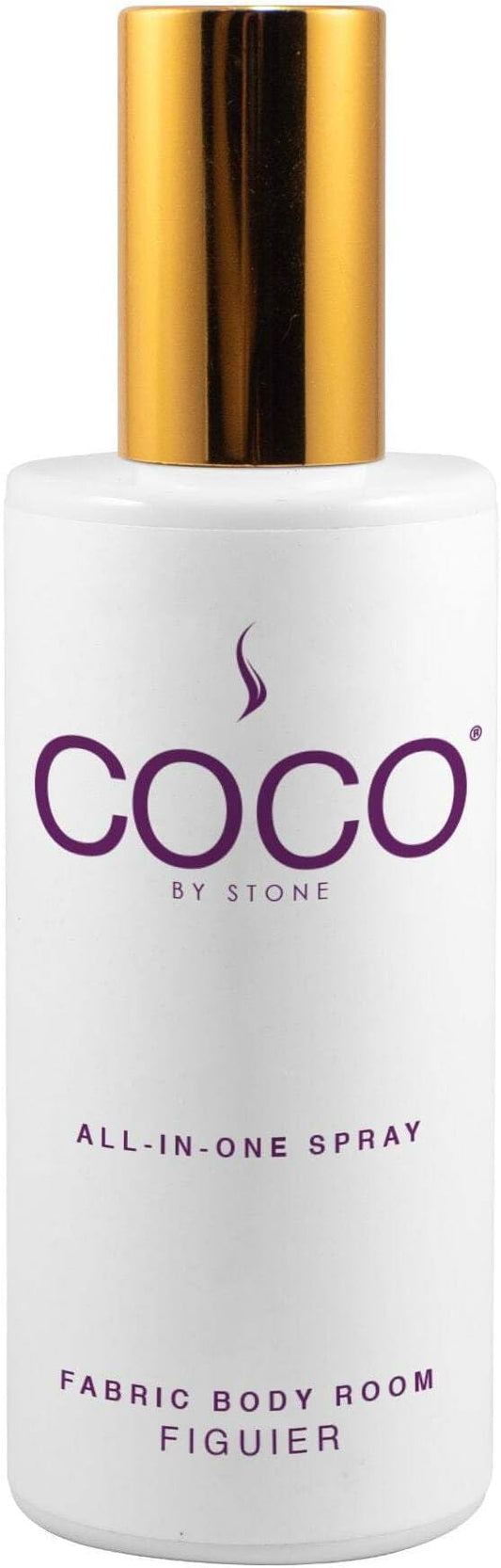 COCO by Stone 5oz All-in-One Spray (Figuier) Shake & Spray Formula for Fabric, Pillows, Interiors, Clothing, Home Fragrance Accessories, Room Perfume, Room Deodorizer, Vegan & Cruelty-Free