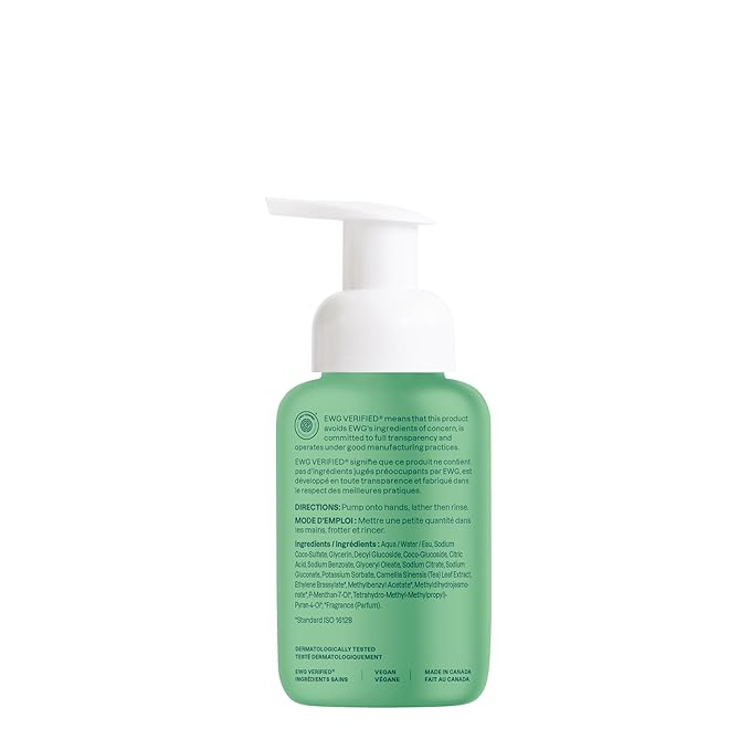 ATTITUDE Foaming Hand Soap, EWG Verified, Plant and Mineral-Based Ingredients, Vegan and Cruelty-free Personal Care Products, Green Apple & Basil, 10 Fl Oz