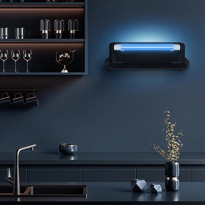 2 Pack UV Fly Light Trap Indoor for Home Gnat Traps for House, Wall Sconce Fly Light Bug Catcher for Kitchen House & Restaurant Fruit Flies Garage & Warehouse with 10 Sticky Glue Boards 6.5 ft Cord