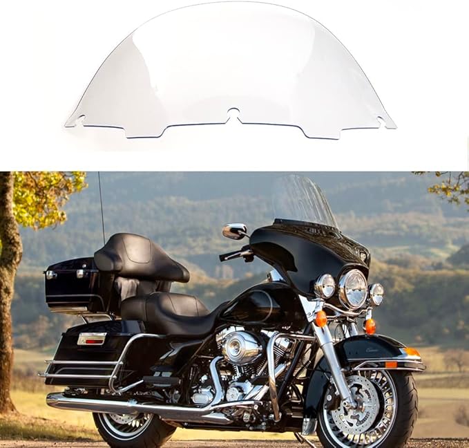 WYNMOTO 13" Clear Windshield Windscreen for '96-'13 Harley Davidson Touring Street/Electra Glide/Tri Glide