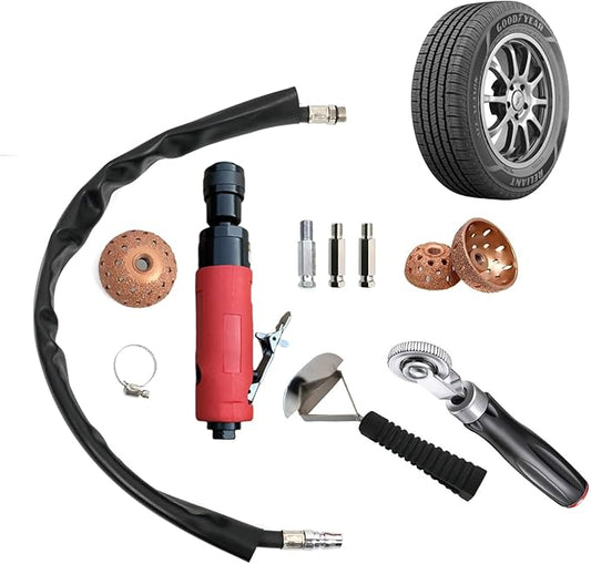 Tire Repair Set 2500rpm Low Speed Air Buffer Kit Polishing Cleaning Tool 35 mm Pneumatic Automatic Buffing Wheel Machine Patch Tools Rear Exhaust