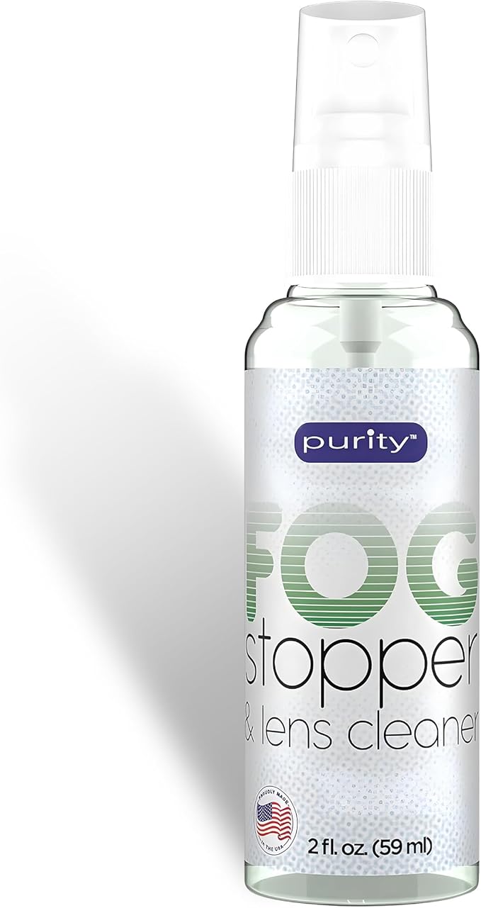 Purity Fog Stopper and Lens Cleaner Spray - Anti Fog Spray for Glasses & Non-AR Coated Lenses - Fog Blocker and Anti-Static Lens Cleaning Spray for Glasses, Eyewear, Goggles and Masks - 2oz