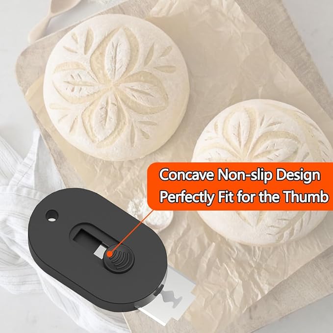 FCXJTU Extractable & Magnetic Bread Lame Dough Scoring Tool, Bread Scoring Knife, Professional Sourdough Scoring Tool for Bread Bakers, Bread Making Tools with 5 Razor Blades (Black)