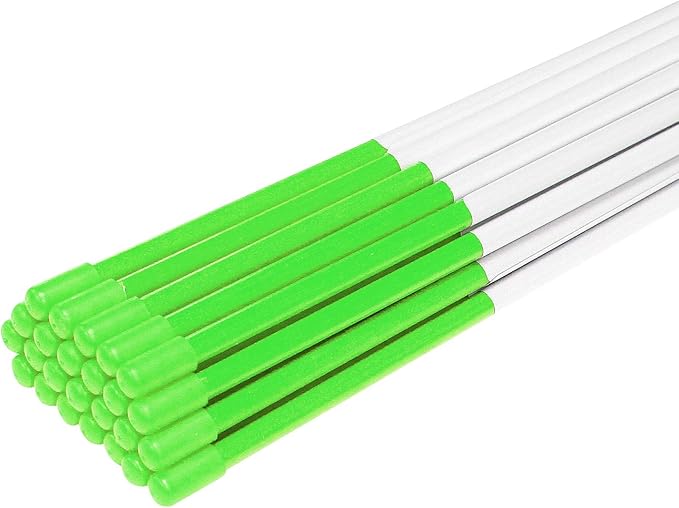 Driveway Markers Snow Stakes 60 inch Green Plow Stakes Reflective Fiberglass, Pack of 25 for Parking Lots, Walkways
