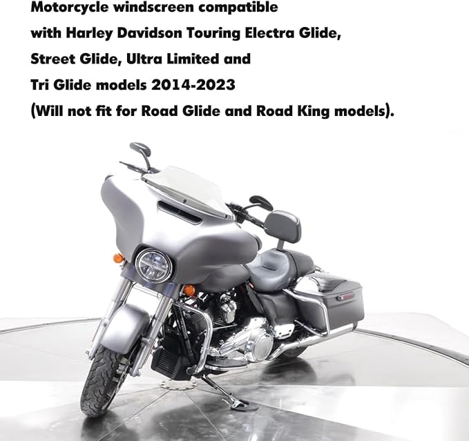 6" Windshield Windscreen for 2014-2024 Harley Davidson Touring Street Glide Electra Glide/Ultra Limited/Tri Glide FLHT FLHX FLHXS FLHTK, Clean