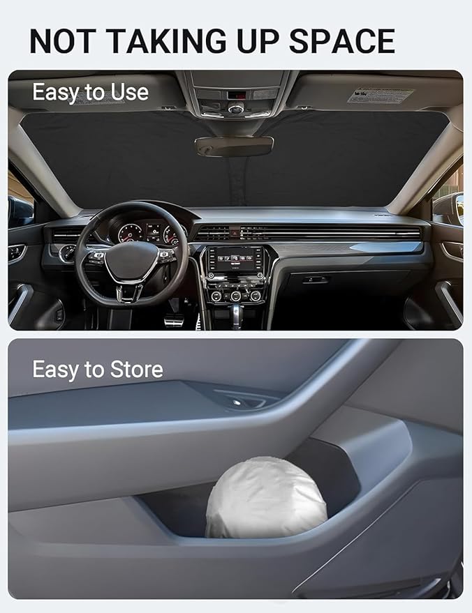 Proadsy 2025 Upgrade Windshield Sun Shade Custom Fit Volkswagen VW Passat 2012-2022 4-Layer Foldable Front Sunshade Protector Sun Visor Blocks UV Rays Keep Car Cooler