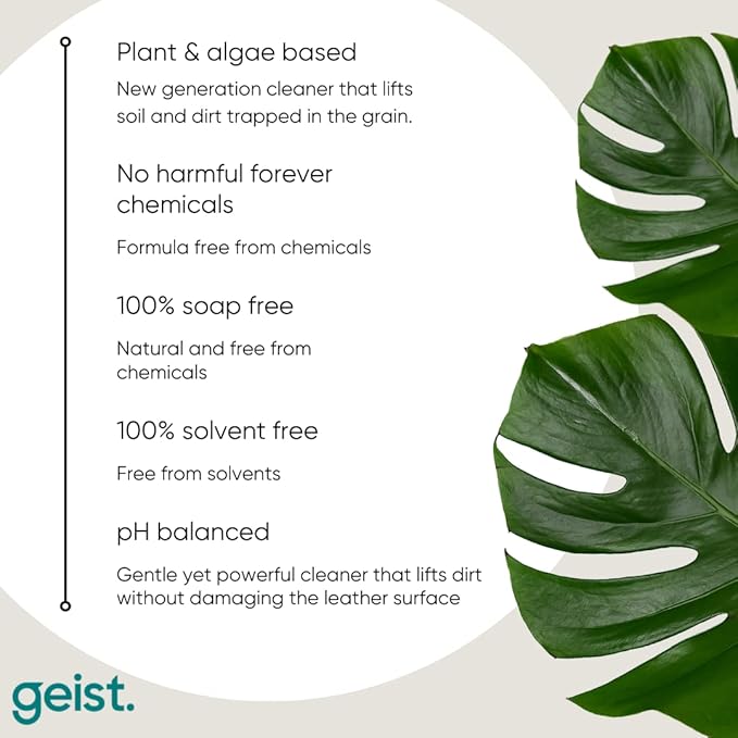 Geist. 3 Minus Care Kit for Leather & Vinyl | Clean and Shield from dye Transfer & Abrasion Damage | for car Interior, Furniture, Apparel, Shoes and Bags