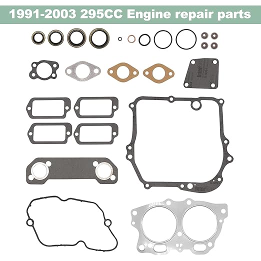 Engine Gasket Seal Rebuild Kit for EZGO 295cc 350cc 4 Cycle Gas Golf Cart 1991-2008 Fuji Robin Engine Pre MCI inc MCI Breather Gasket