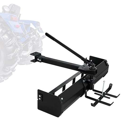Tractor Sleeve Hitch Tow Behind Box Scraper with Screws and Pins, Scraper Steel Powder Black Coated, Fit for ATV UTV, for Gravel, Snow, Landscaping and Other Uses,38"