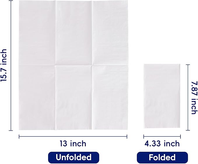 200 Pack Paper Napkins Disposable Guest Towels, Premium Quality 3-ply Dinner Napkins Soft, Absorbent Paper Hand Towels for Party or Wedding