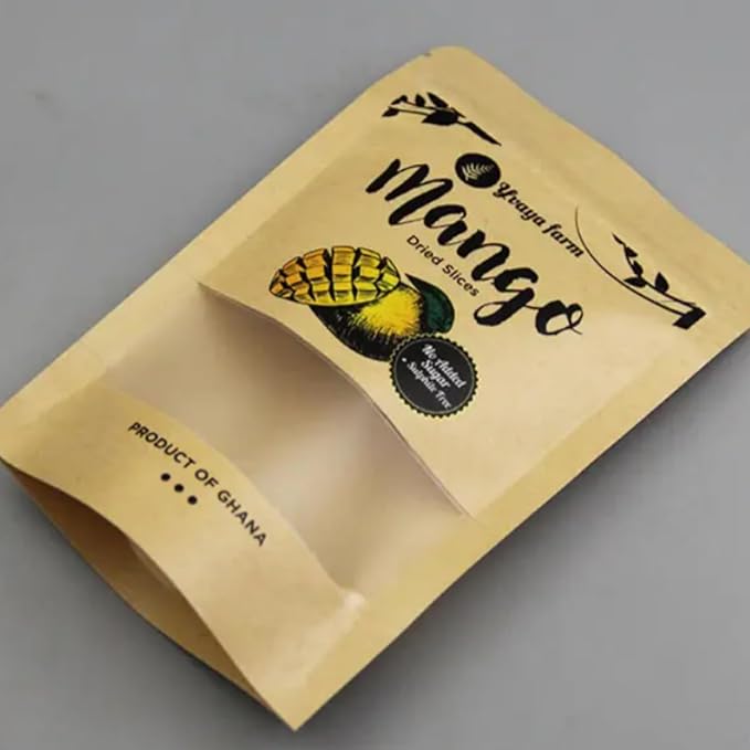 1000Pcs Custom Logo Brown White Kraft PaperBag with Window,Stand up Flat Bottom Paper Bag (Min Order 1000 Pcs), Reusable Zipper Lock Pouches Food Storage Bags