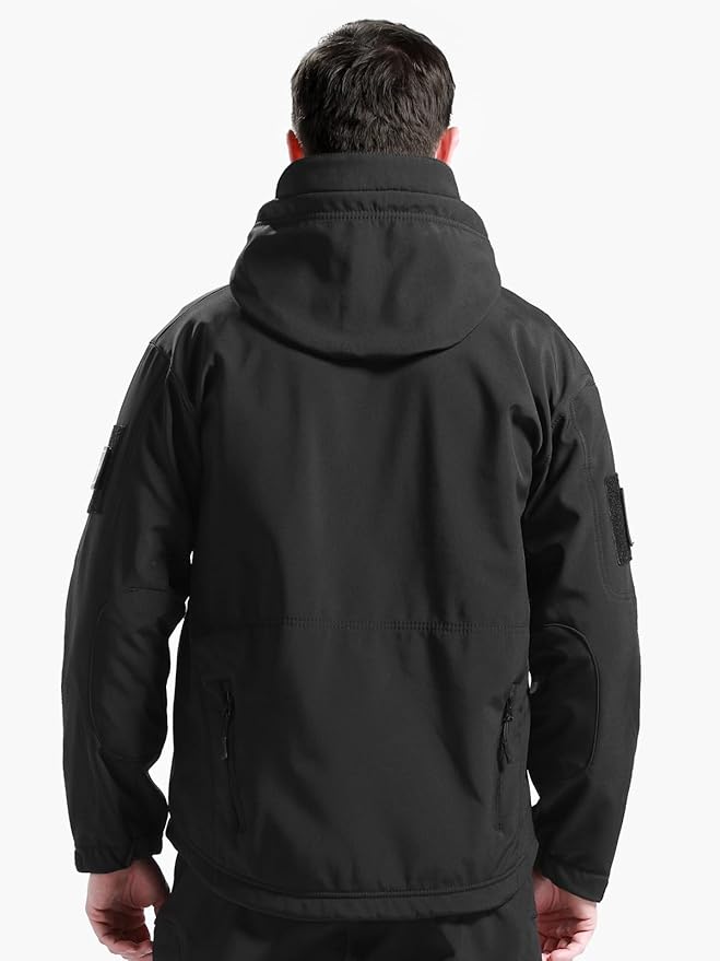 FREE SOLDIER Men's Outdoor Waterproof Soft Shell Hooded Military Tactical Jacket