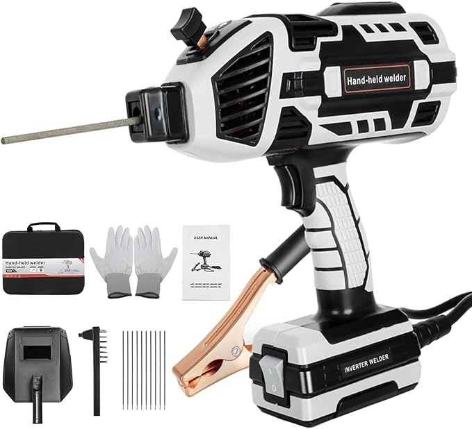 Handheld Welder Machine, 110V IGBT Inverter Portable Welding Machine with 6 Variable Current Adjustment, 20-120Amp Portable ARC Welder for 1/16''-1/8'' Welding Rod