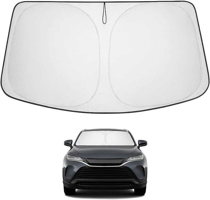 Proadsy 2025 Upgrade Windshield Sun Shade Custom Fit Toyota Venza 2021-2024 2025 4-Layer Foldable Front Sunshade Protector Sun Visor Blocks UV Rays Keep Car Cooler Accessories