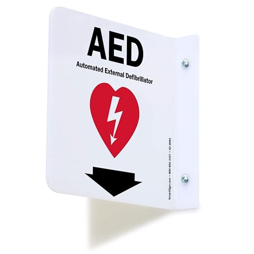 SmartSign "AED" Projecting Sign | 6" x 6" Acrylic