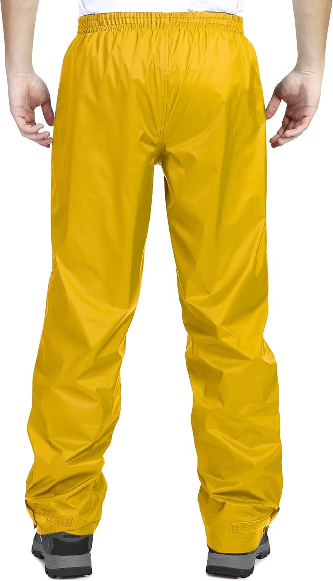 33,000ft Men's Rain Pants, Waterproof Rain Over Pants, Windproof Outdoor Pants for Hiking, Fishing