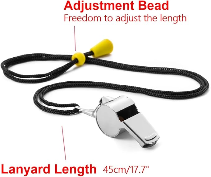 12 Pack Sport Whistles with Lanyar for Coaches, Referees and Officials, Loud Crisp Sound