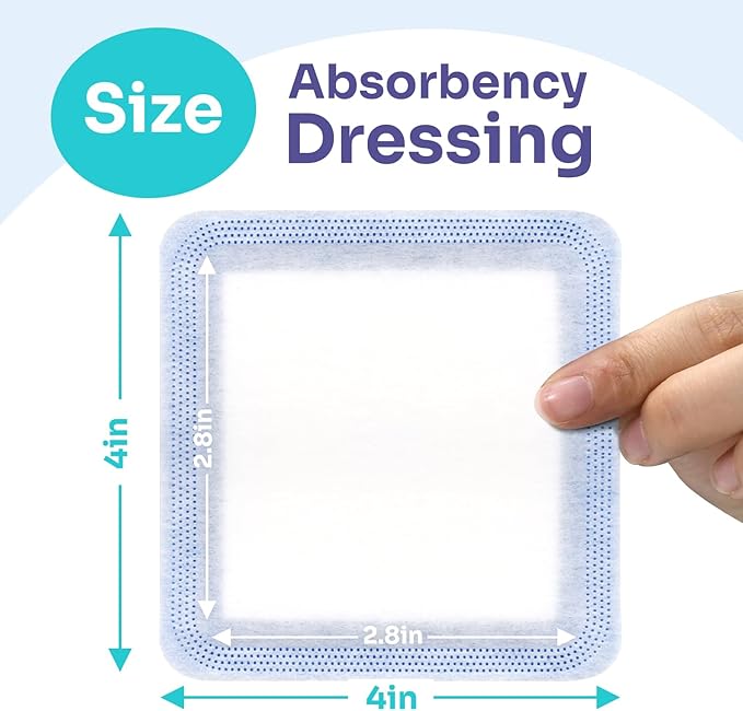 Conkote Super Absorbent Dressing Pads for Wound Care 10 Pack, FSA or HSA 4"x4" Sterile Non-Adhesive Absorbent Bandages, Wound Care Pads for High Exudating Wounds, Ulcer, Surgical, l - ll Degree Burns