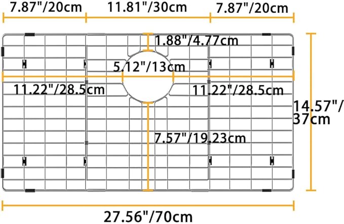 Sink Protectors Stainless Steel Sink Grates for Kitchen,Sink Bottom Grid,Rust-Resistant,Rear Drain Location