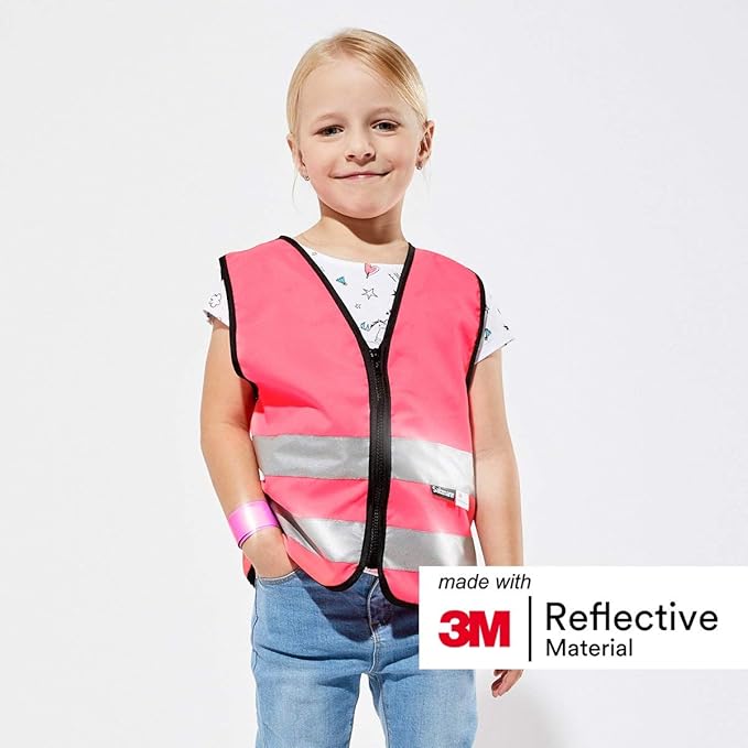 Salzmann Children's High Visibility Vest - Reflective Safety Vest with Zipper - Made with 3M Reflective Material