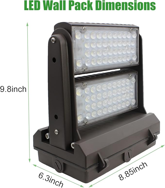 Rotatable LED Wall Pack Light with Dusk to Dawn Photocell, 120W 16800LM 600-800W HPS/HID Equiv., 5000K Daylight ETL Commercial Outdoor Security Lighting for Warehouse, Entrance, Parking, Garage