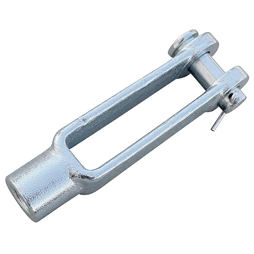 Sandbaggy 5/8"-18 Adjustable Yoke End - Galvanized Threaded Clevis [Pins Included] (50, 5/8"-18)