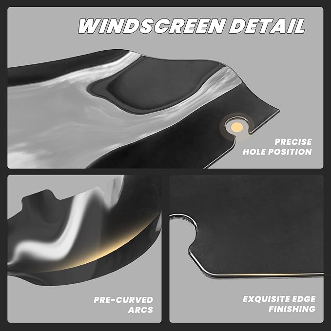 6" Windshield Windscreen Compatible for Harley Touring Electra Street Glide FLHX FLHT 1996-2013 (Smoke, 6")
