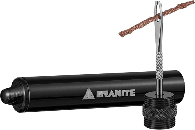 Granite Suture Tire Plug Kit, Compact Tubeless Flat Bicycle Tire Repair Kit with 2 Size Tire Plugs, Fix Mountain Bike and Road Bike Tire Punctures