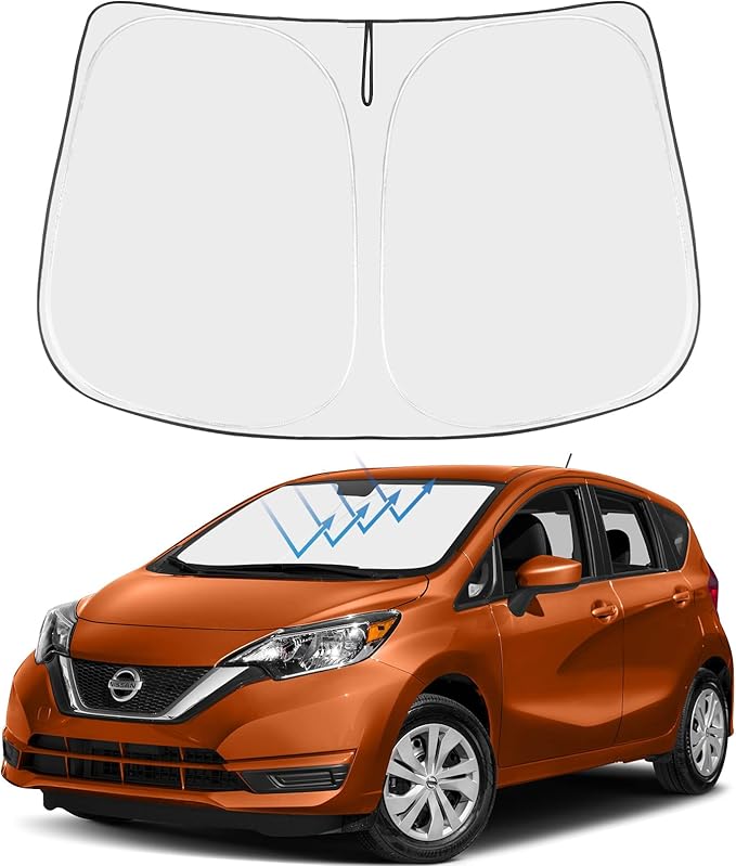 Proadsy Custom Fit Nissan Versa 2015-2019 Windshield Sun Shade 4-Layer Foldable Front Sunshade Protector Sun Visor Blocks UV Rays Keep Car Cooler