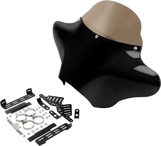 TCT-MOTORPARTS Batwing Fairing Windshield Fit For Harley Softail Deluxe Fatboy Heritage Classic Yamaha V Star 1100 650 Classic Softail Suzuki Boulevard Dyna