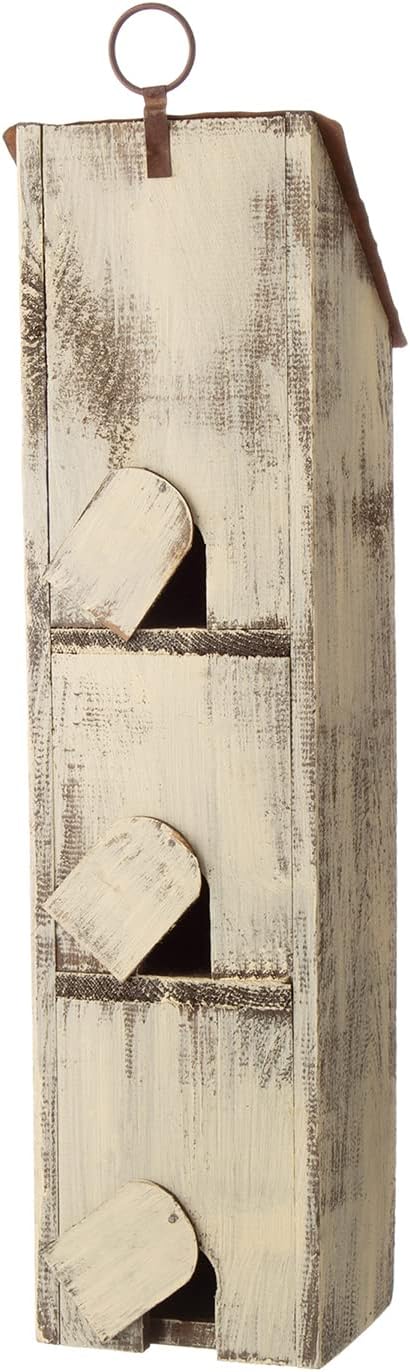 Glitzhome 18" H Wooden Bird House Three-Tier Hanging Distressed Garden Birdhouse