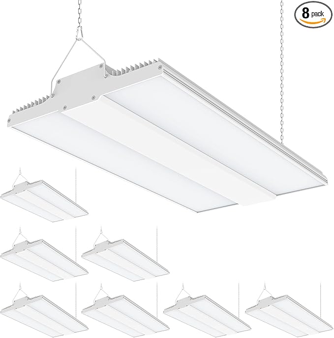 ADUB Linear High Bay LED Lights 150W, 1.3FT Hanging LED High Bay Shop Lighting Fixture 22,500 LM, 5000K Commercial Bay Light for Workshop Garage Barn, UL DLC Listed, AC100-277V, Dimmable, 5-Y, 8P