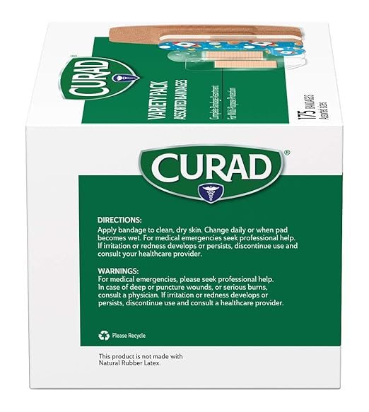 Curad Family Bandage Variety Pack, 4 Styles Included Waterproof, Galaxy, Flex-Fabric, Heavy Duty, 175 Bandages