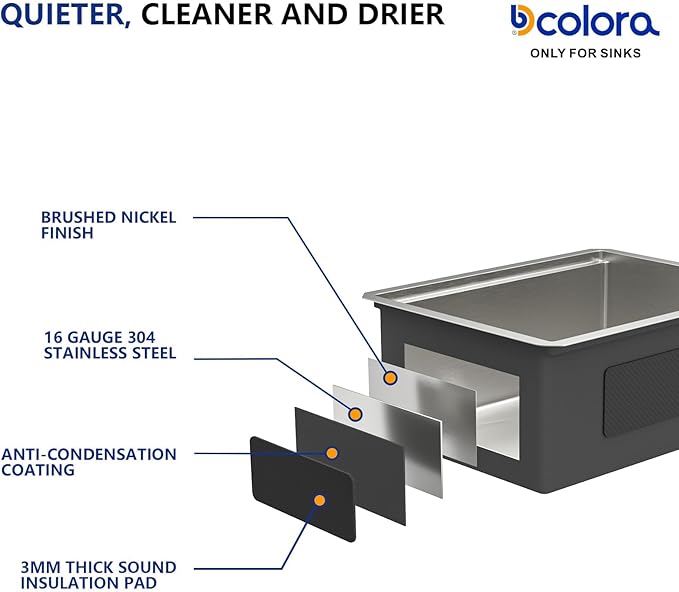 Dcolora 24 in. Undermount Wet Bar Sink Small Kitchen Sink Stainless Steel Under Counter Single Bowl Workstation 24"×19"×10",DC-U1111