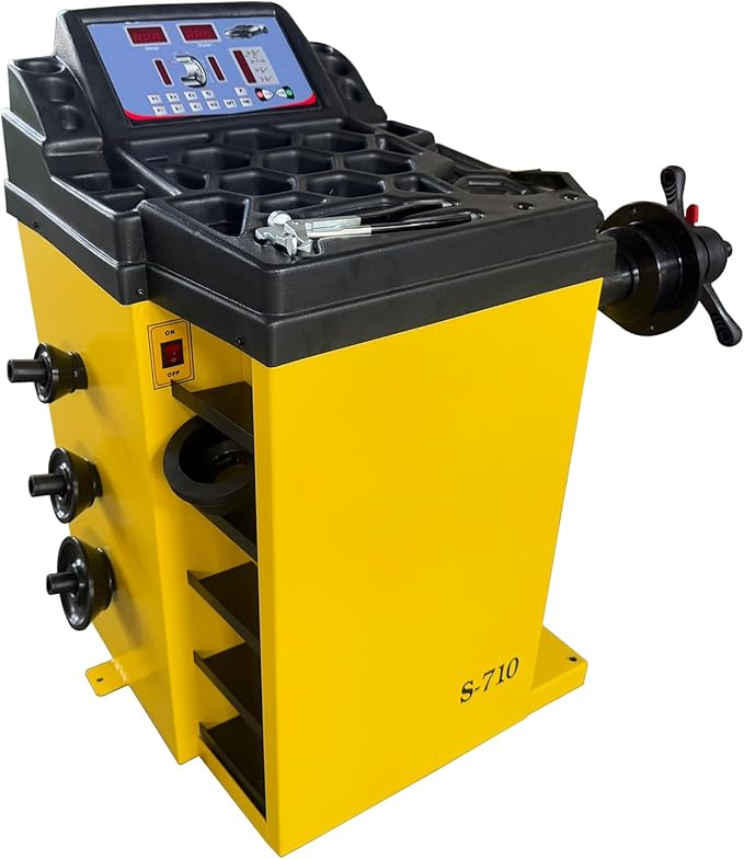 S-710 Tire Balancer - 110V 0.25kw | 12-24" Rim Professional Wheel Balancer for Tire Repair and Wheel Balancing Garage Shop Equipment w/ 1 Year Full Warranty