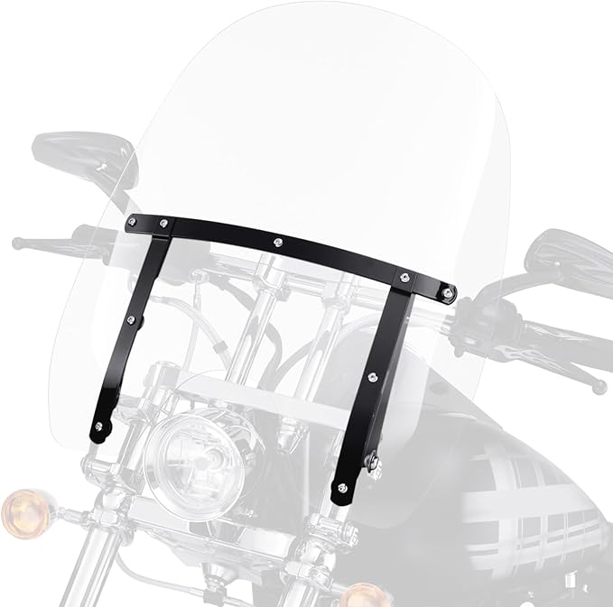 Green-L Black Windscreen Bracket Windshield Mount Kit Fit for Harley Heritage Softail Slim Classic Fat Boy Deluxe 2000-2017 Models
