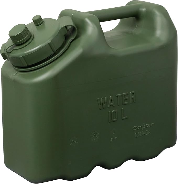 Bundle of Scepter 2.5 Gallon True Military BPA Free Water Container, Food Grade Water Jug for Camping Green + Scepter 10266 Military Water Can Spout for Camping and Emergency Water Jugs
