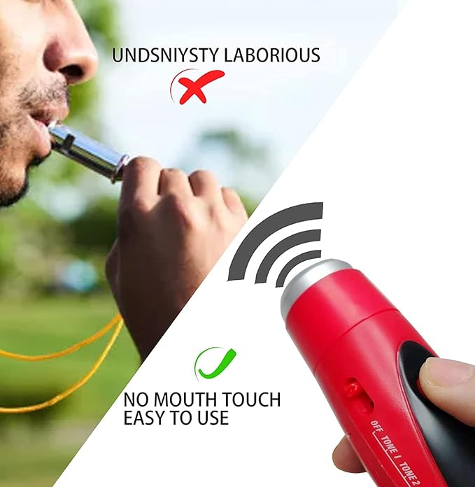 Electronic Whistle for Coaches, Handheld Lound Electric Whistle with Lanyard and Three Tone for Volleyball, Soccer Referee, P.E. Teacher, Police,Outdoor Camping, Self Defense Emergency